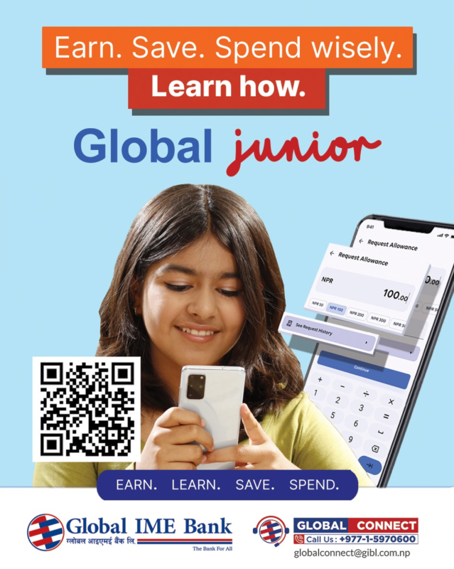 ग्लोबल आईएमईले ल्यायो बच्चाको खर्च डिजिटलाइज्ड गर्ने फिचरसहितको एप 6 gbl jr 1