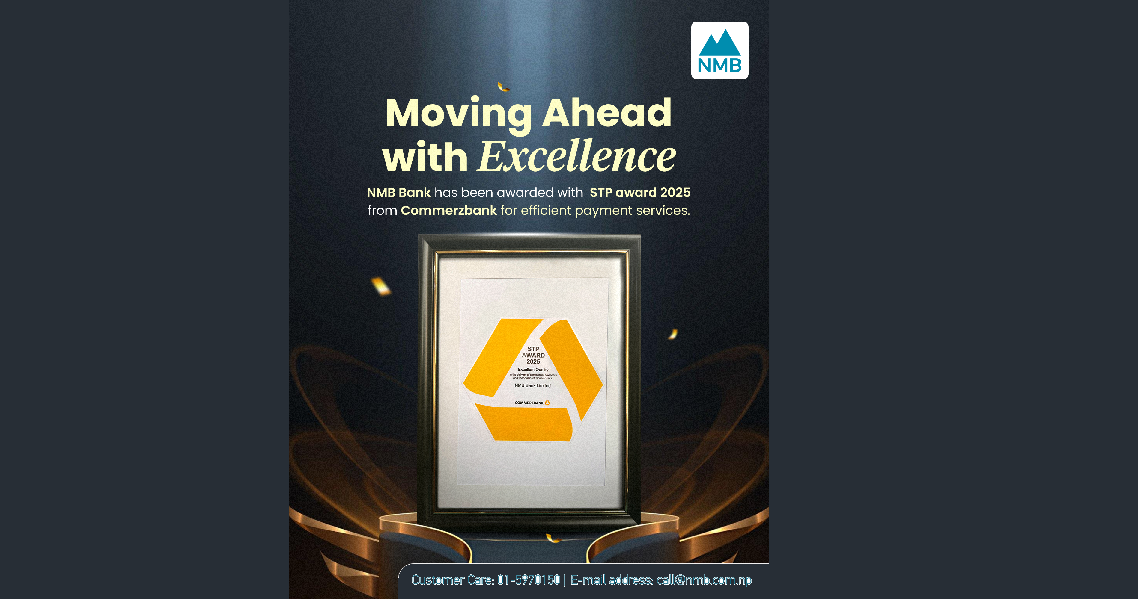 एनएमबी बैंकलाई कमर्ज बैंक जर्मनीबाट ‘एसटीपी अवार्ड २०२५’ प्रदान
