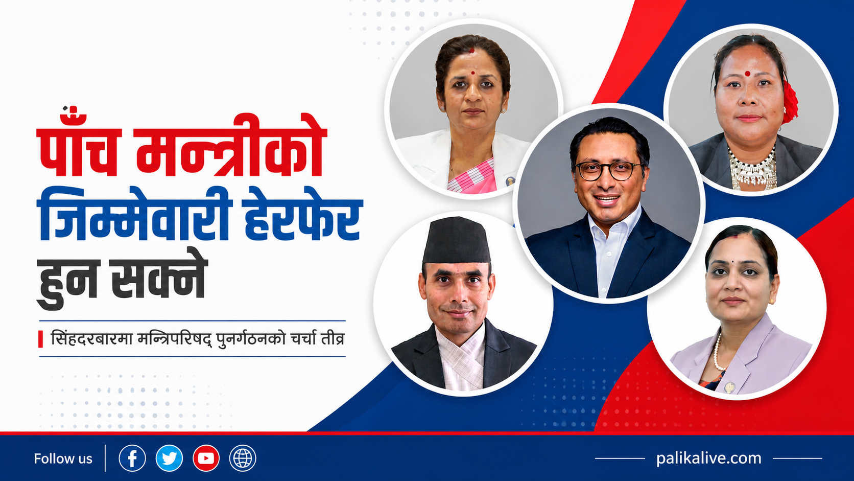 पाँच मन्त्रीको जिम्मेवारी खोसिँदै, मन्त्रिपरिषद् पुनर्गठन हुँदै