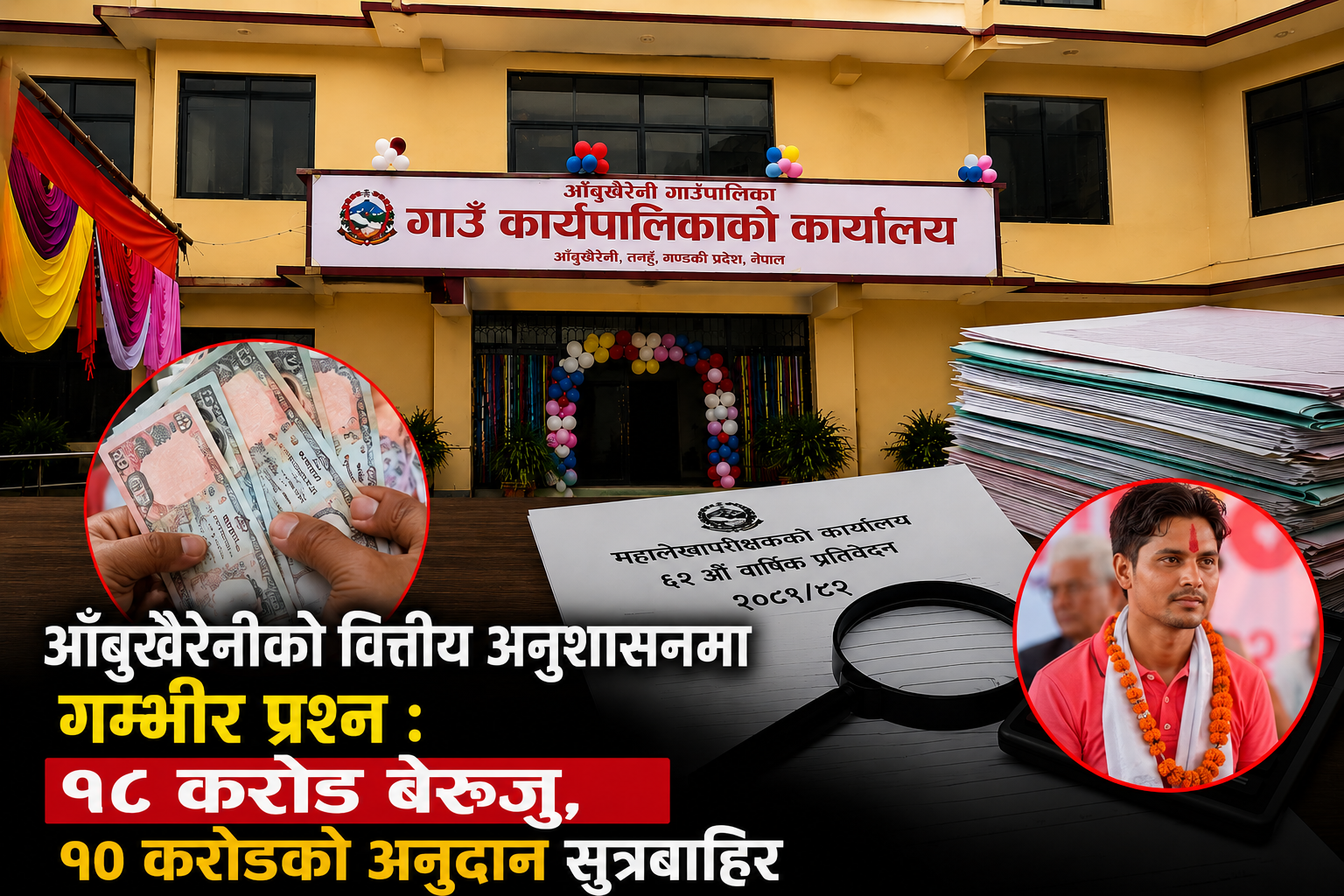 आँबुखैरेनीको वित्तीय अनुशासनमा गम्भीर प्रश्न : १८ करोड बेरुजु, १० करोडको अनुदान सुत्रबाहिर